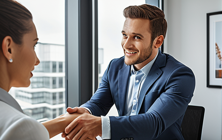 **

`Financial advisor attentively listening to a client in a modern office setting, emphasizing trust and understanding. Focus on clear communication and a warm atmosphere. Consider including visual elements representing financial planning and growth. Client shaking hands with advisor, deal is done`

**