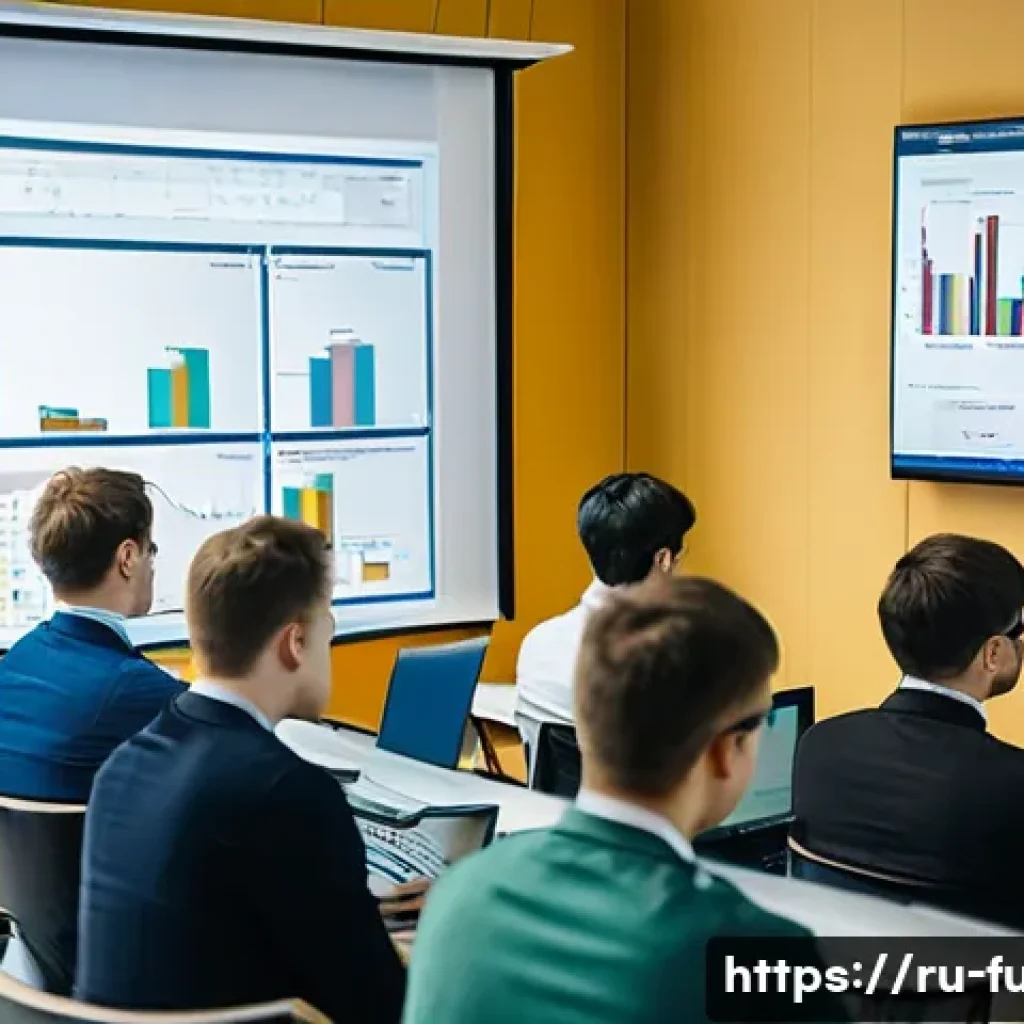 펀드투자상담사와 관련된 교육 기관 추천 - A modern classroom setting in Russia with young adult students attentively participating in an inves...