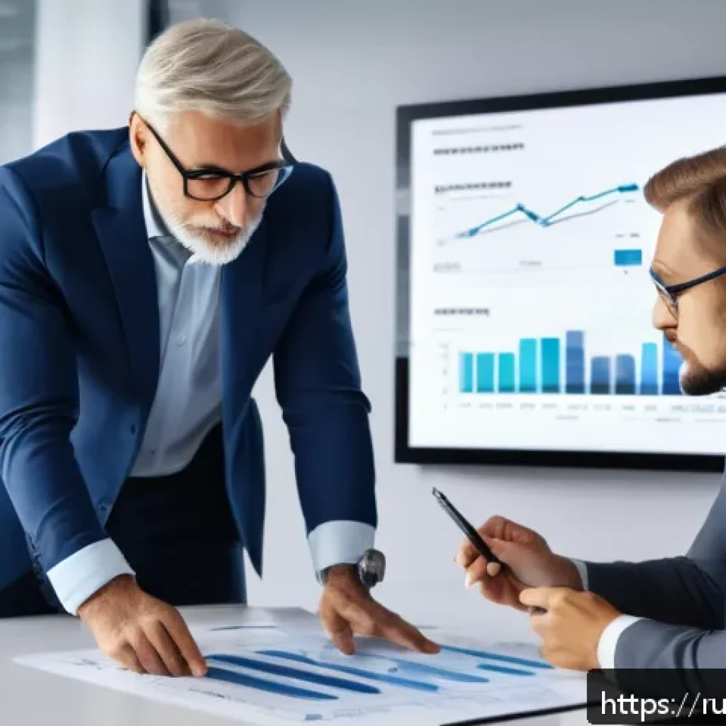 펀드투자상담사 직무에서의 고객 상담 사례 - A professional financial advisor in a modern office setting, explaining investment risks and portfol...