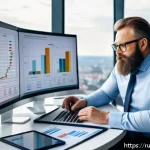Home 21 펀드투자상담사 자격증 취득 후 해야 할 일 - A professional financial consultant in a modern office environment, analyzing investment fund report...