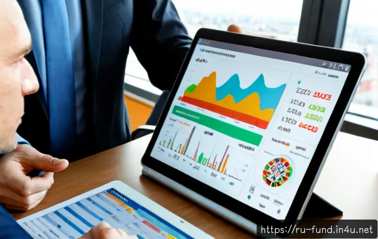 Home 17 펀드투자상담사 관련 금융 기술 트렌드 - Photorealistic financial technology consultation in a modern Moscow office, a professional Russian f...